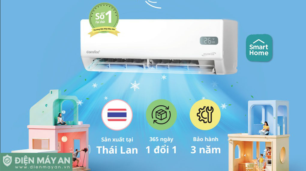 Điều hoà Comfee Inverter 12000 BTU 1 chiều CFS-13VGXF